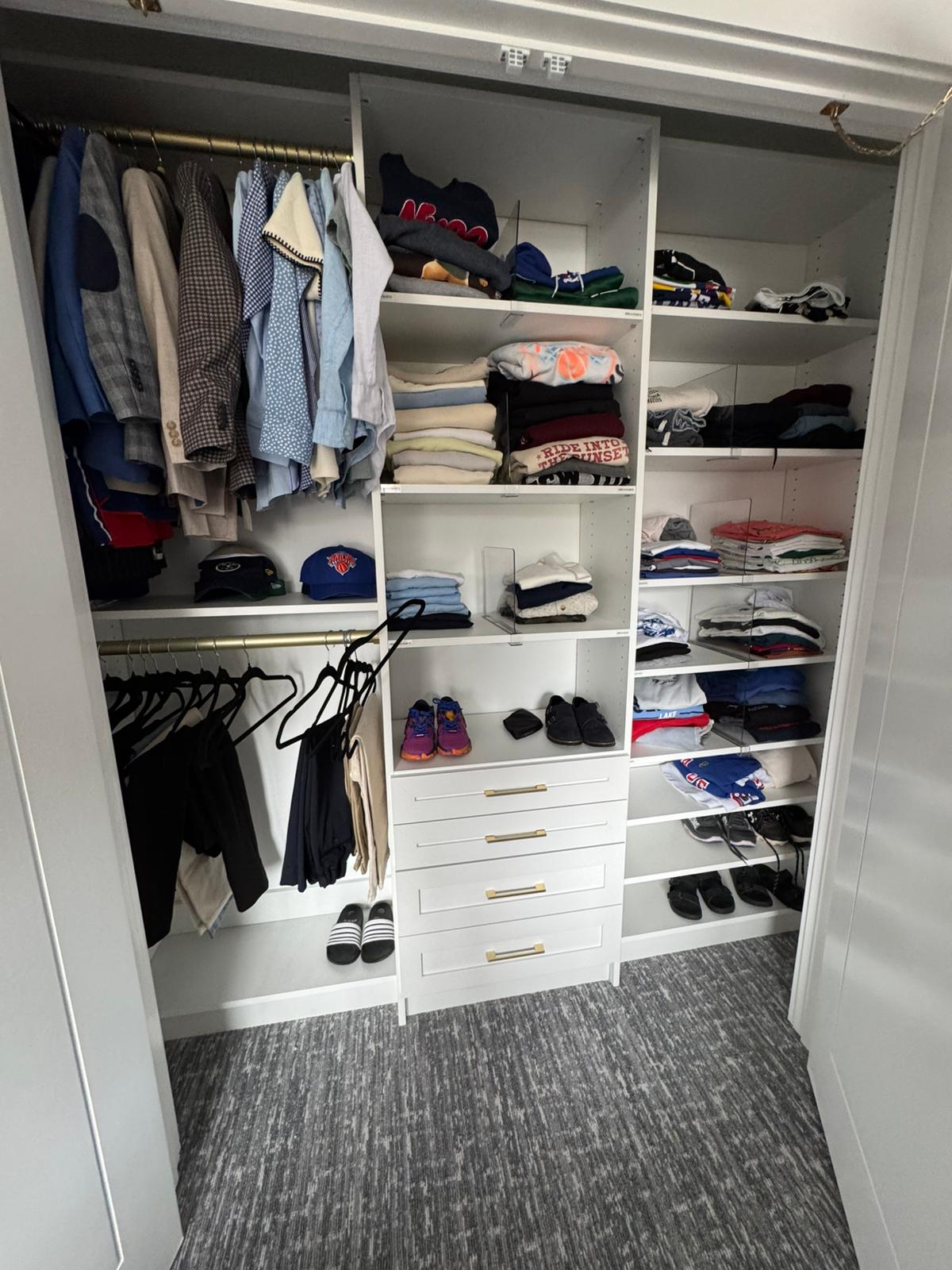 Organized storage display showcasing white systems and neat compartmentalization for visually appealing and functional organization